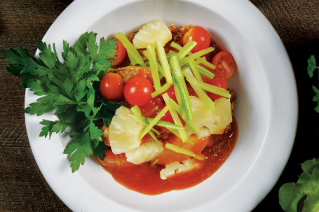 Meat Tofu with Sweet and Sour Sauce