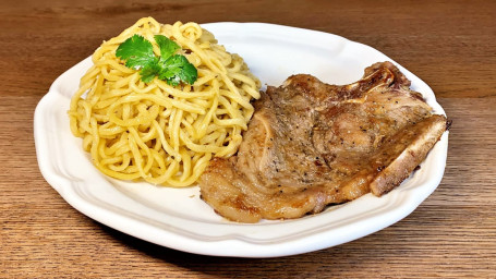 Grilled Pork Chop Garlic Noodles