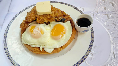 Fried Buttermilk Chicken, Waffle With 2 Eggs