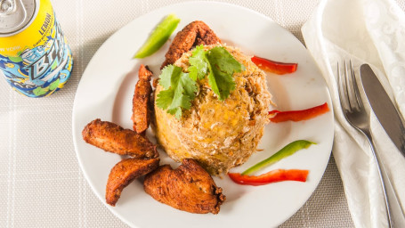 Mashed Plantain With Grilled Chicken