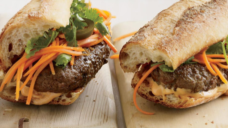 Premium Ground Beef Banh Mi Sandwich