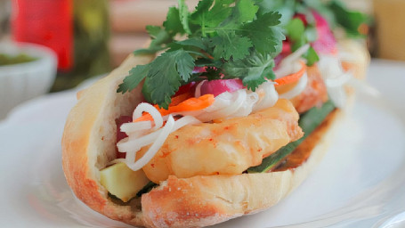 Crispy Tempura Shrimps Banh Mi Sandwich